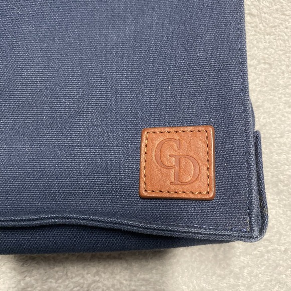 Gunner's Daughter Handbag Blue Canvas Nautical Gold Accent Crossbody Made In USA - Picture 2 of 12